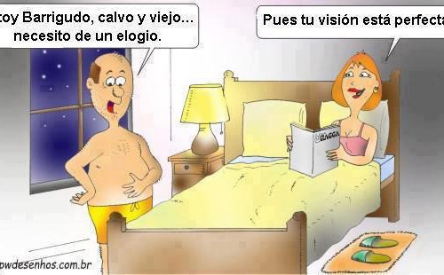 Viñeta de humor de pareja
