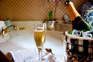 Baño con champagne