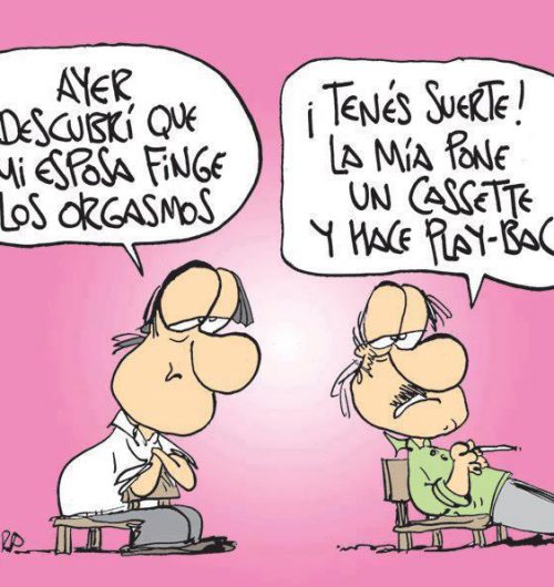 Viñeta de humor orgasmos fingidos