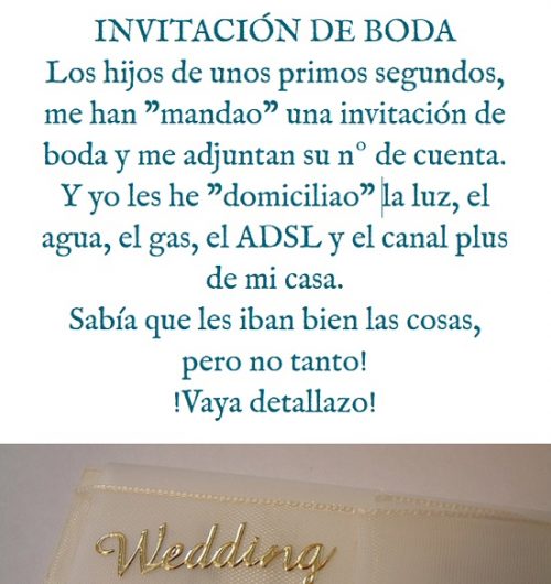 Chiste invitación de boda