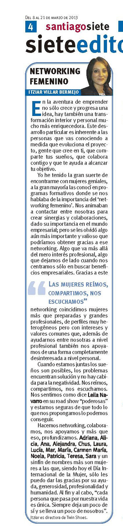 Networking femenino- Itziar Villar