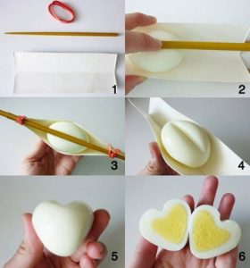 huevo forma de corazón