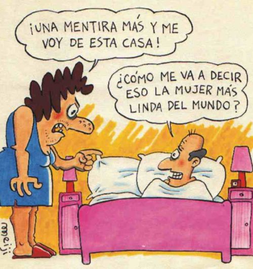 Viñeta de humor de pareja
