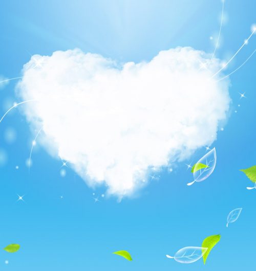Fondo de Pantalla Corazón en cielo azul